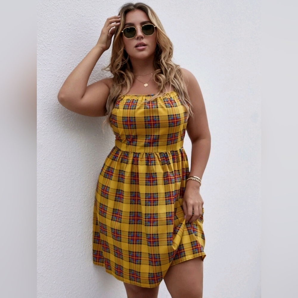 New without tags Shein Curve 3XL plaid dress‎